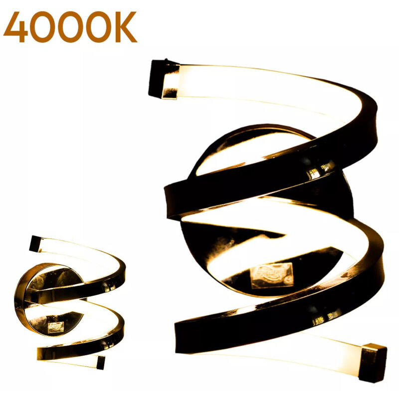 foto del prodotto maka applique led a spirale 15w, lampada moderna per arredi di negozi, hotel, bar, lunga durata 4000k