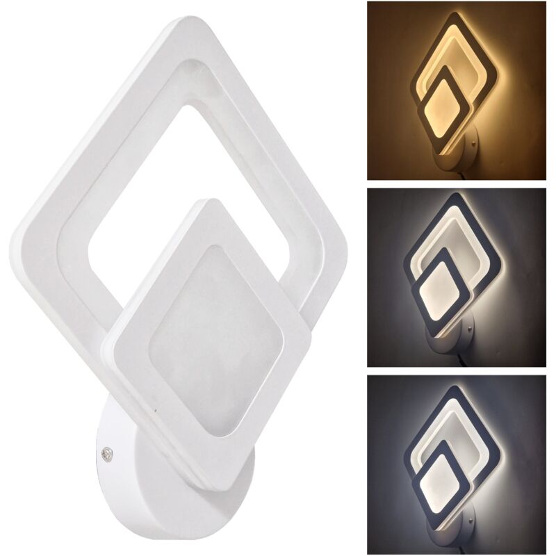 foto del prodotto maka applique led da parete interno molto luminose, lampada da muro per camera da letto, bagno, soggiorno, cambio temperatura 3000k 4000k 6500k ,
