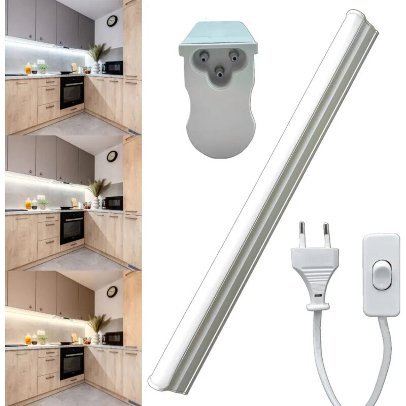 foto del prodotto maka barra led sottopensile cucina, plafoniera moderna tubo da 40 a 150 cm, luce regolabile a scelta 30w 150cm 3000k