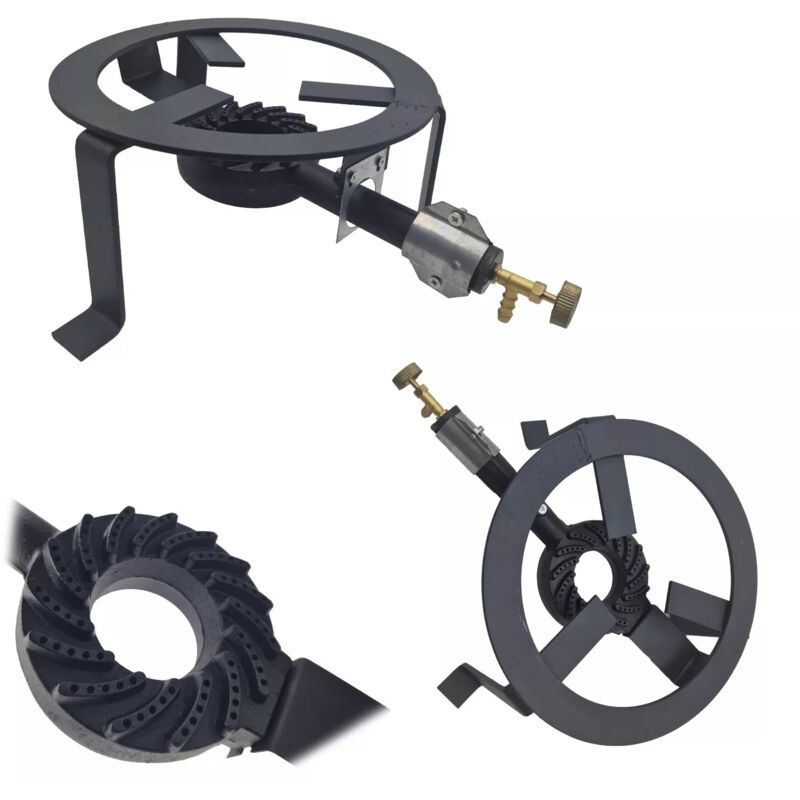 immagine 0 del prodotto maka fornello a gas in ghisa e acciaio da esterno con 4 piedi robusti, ideale per cucinare all aperto, potente e versatile per ogni occasione