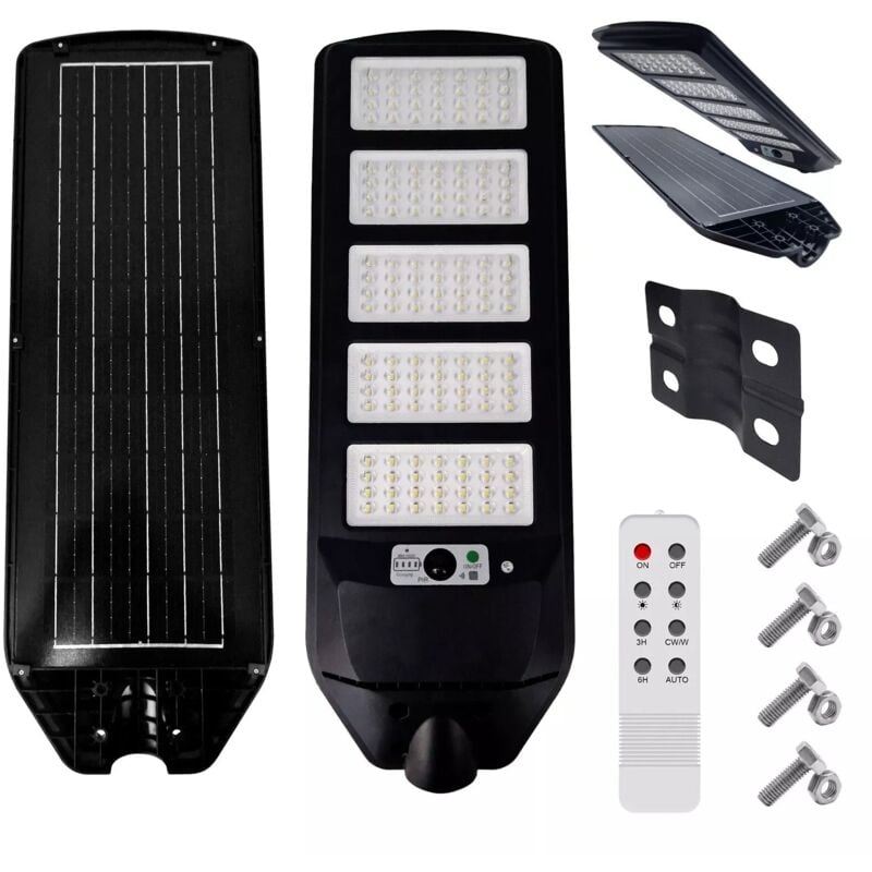 foto del prodotto maka lampione stradale solare 270w led con pannello, telecomando e sensore di movimento impermeabile ip65