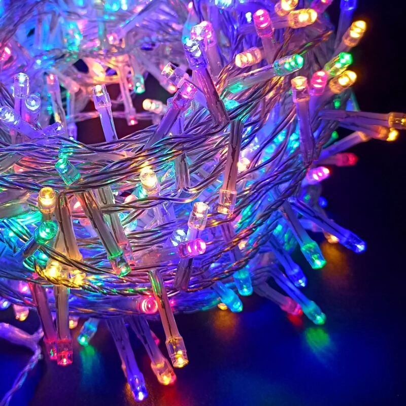 foto del prodotto maka luci di natale vintage 500 led 25m con 8 giochi di luce, ip44 per interno esterno multicolor