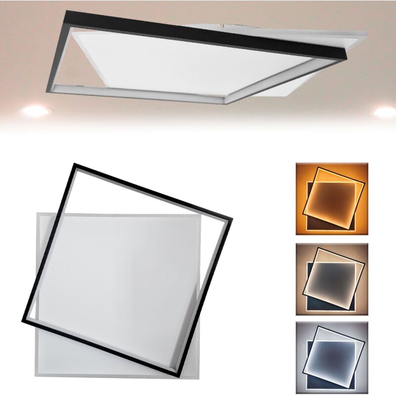 foto del prodotto maka plafoniera lampadario led da interno rotondo o quadrato 36w 39w 48w temperatura colore regolabile tra 3000k 4500k 6000k, design 3d con doppio