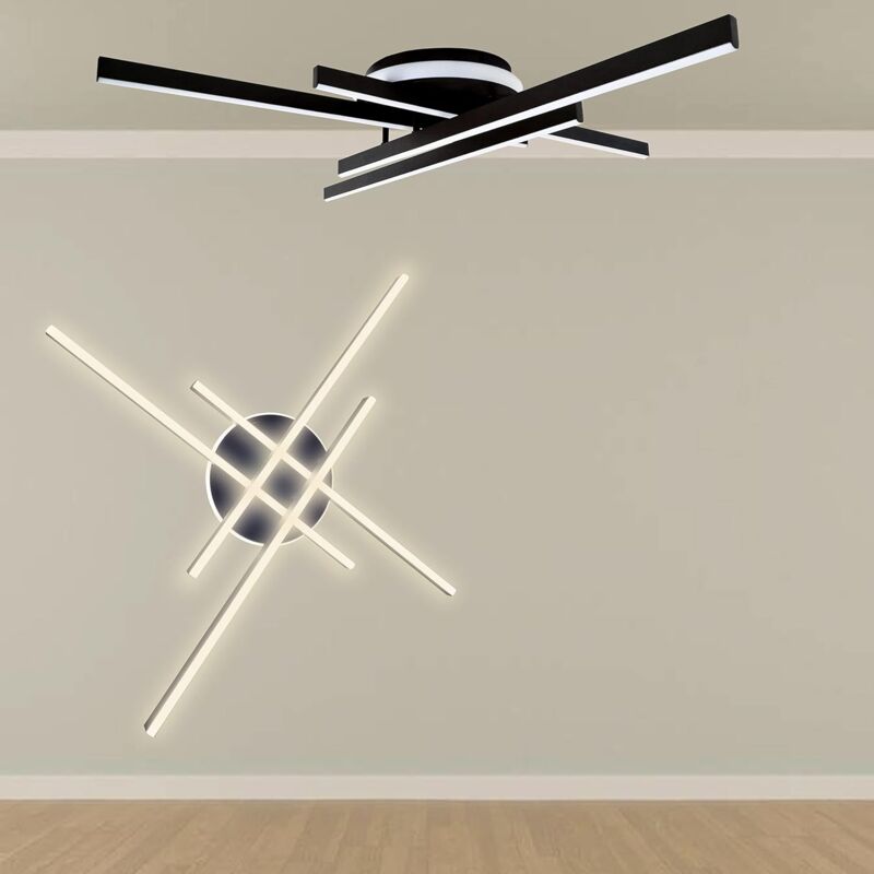 foto del prodotto maka plafoniera led moderna da 45w con luce calda, design minimo in alluminio, ideale per ambienti fino a 20mq, facile installazione per soggiorno,