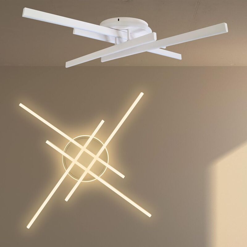 foto del prodotto maka plafoniera led moderna da 45w con luce calda, design minimo in alluminio, ideale per ambienti fino a 20mq, facile installazione per soggiorno,
