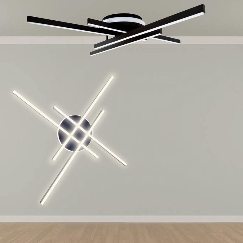 foto del prodotto maka plafoniera led moderna da soffitto 45w, luce naturale 4000k, design minimo in alluminio, ideale per soggiorni, camere, cucine e bagni, facile