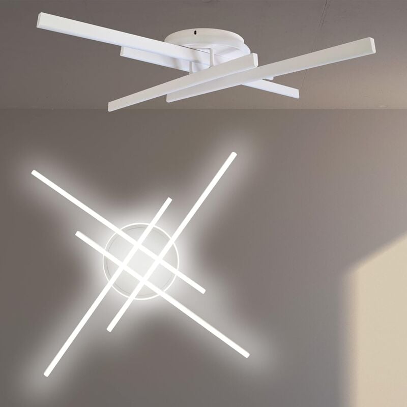 foto del prodotto maka plafoniera led moderna da soffitto 45w, luce naturale 4000k, design minimo in alluminio, ideale per soggiorni, camere, cucine e bagni, facile