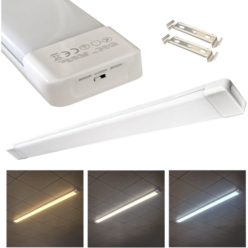 foto del prodotto maka plafoniera led soffitto parete 54w 72w, 120 150 cm, 3000k 6500k, 25.000 ore, ip20, barra sottopensile per garage e ufficio 72 watt 150 cm