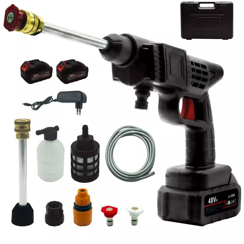 foto del prodotto maka pulitore alta pressione senza fili 48v 45 bar portatile, idropulitrice a batteria con ugello 6 in 1 per auto, giardino e casa