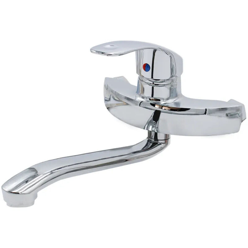 foto del prodotto maka rubinetto a parete miscelatore monocomando per lavello cucina, cromato, design elegante, facile installazione e funzionalit avanzata