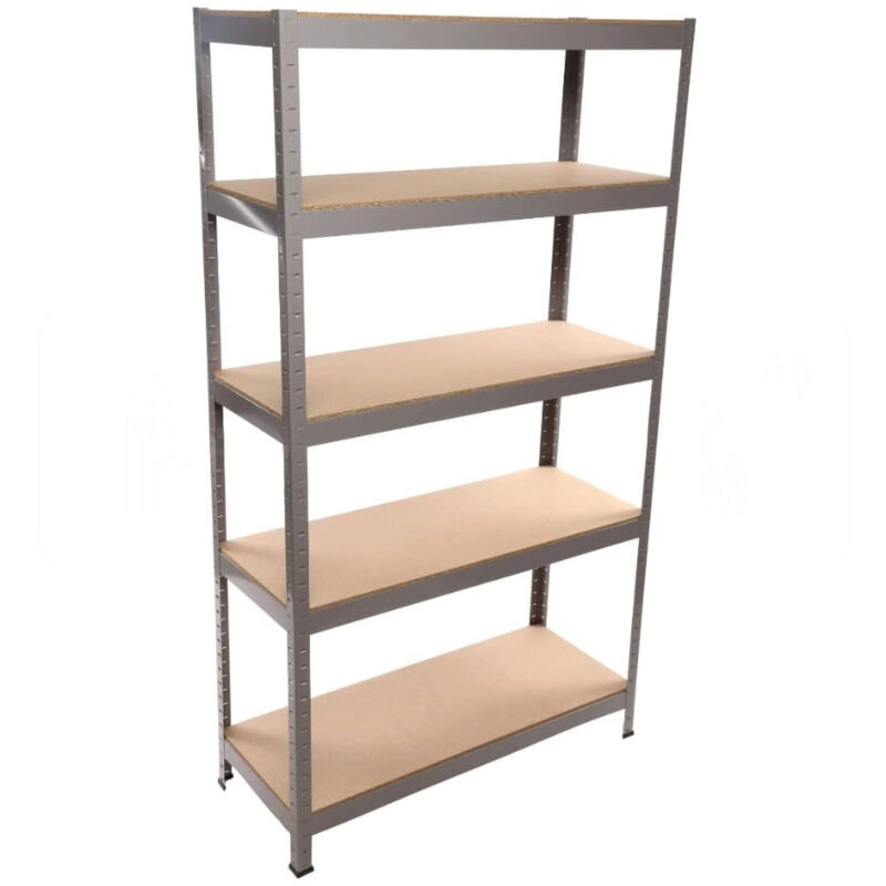 foto del prodotto maka scaffale metallico e legno a 5 ripiani per garage e ambienti industriali, misure 180x90x40cm, robusto e versatile con capacit di carico fino a