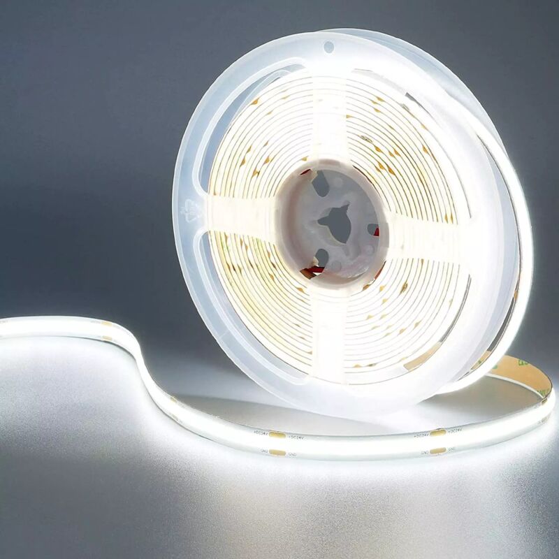foto del prodotto maka striscia led cob 308l m 37w 12v bobina da 5 metri 15000lm dimmerabile adesiva tagliabile bianco freddo