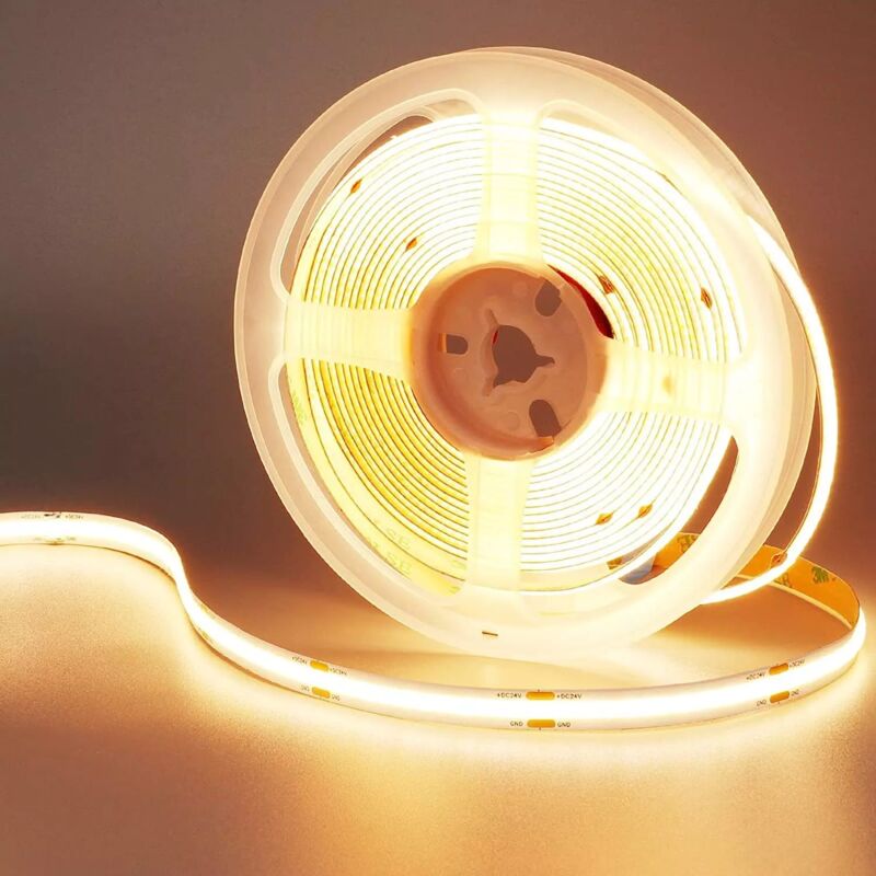 foto del prodotto maka striscia led cob 308l m 37w 12v bobina da 5 metri 15000lm dimmerabile adesiva tagliabile bianco naturale