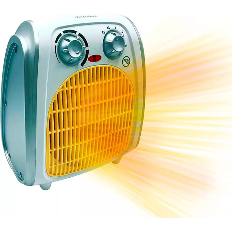 foto del prodotto maka stufa elettrica 2000w elementi ceramici, termoventilatore soffiante, design industriale, portatile, ideale per spazi professionali e ambienti