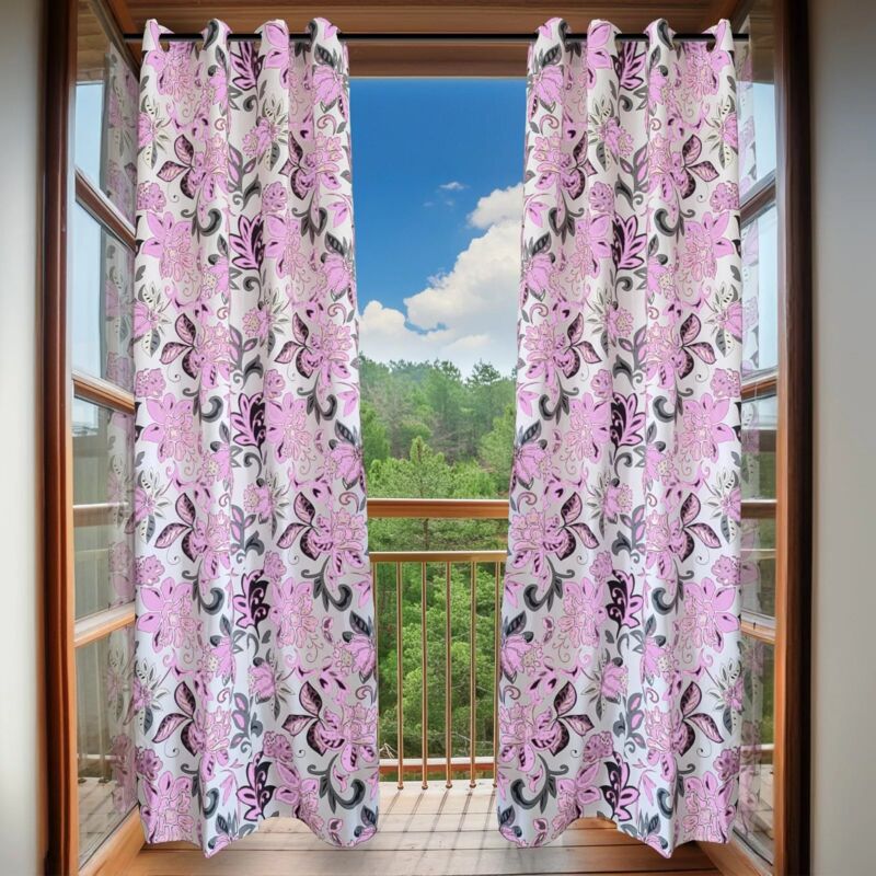 foto del prodotto maka tende da interno coprenti, set da 2 pezzi 140x275 cm con anelli in metallo, ideali per oscurare e decorare gli ambienti rosato