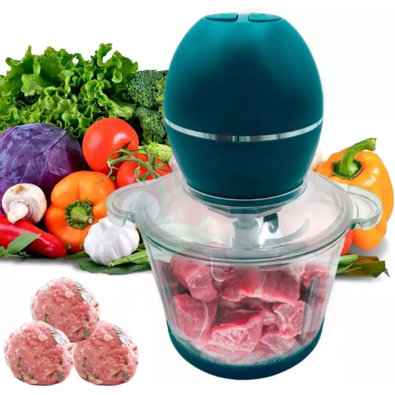 foto del prodotto maka tritatutto e frullatore elettrico da cucina 300w con ciotola in vetro 1.5l, ideale per zuppe, frullati, salse e preparazioni veloci