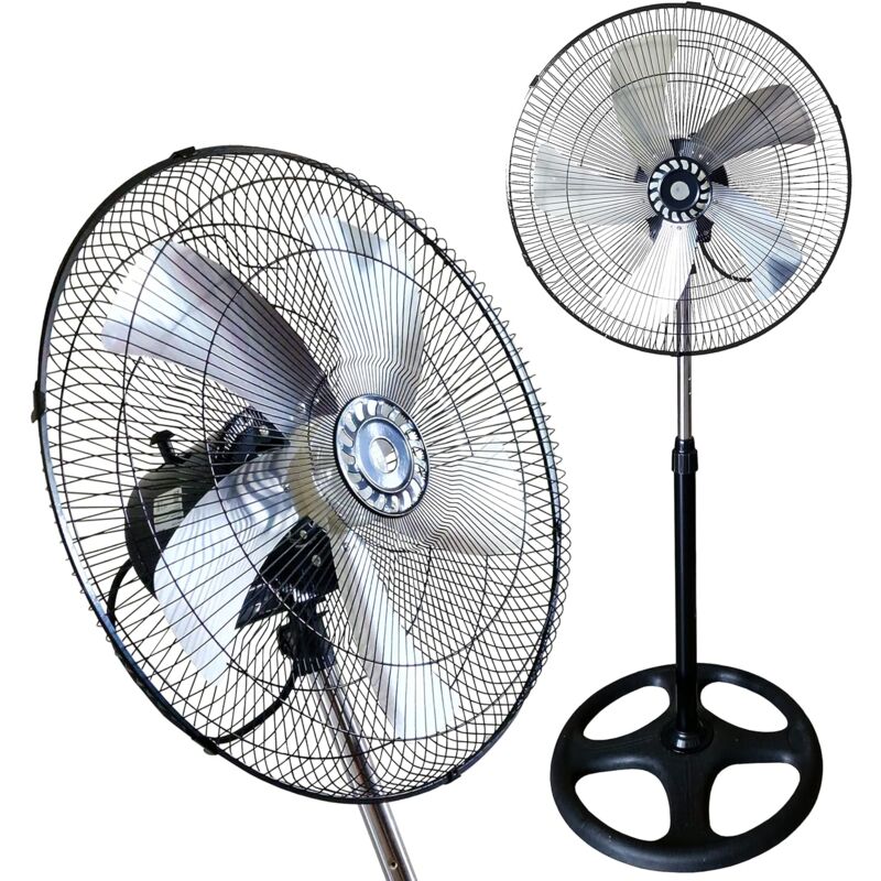 foto del prodotto maka ventilatore a piantana potente, 75w, basso consumo, oscillazione orizzontale, diametro 50 cm, regolabile altezza max 130 cm, 3 velocit 