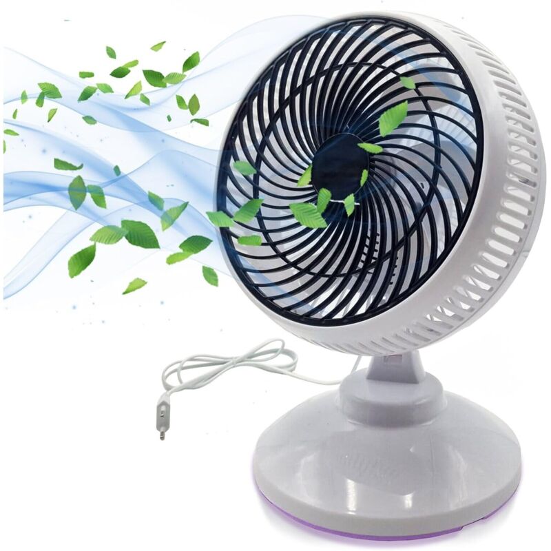 foto del prodotto maka ventilatore da tavolo silenzioso, 35w, 2 velocit , mini ventilatore con 5 pale in pvc, ideale per ufficio, comodino, oscillazione automatica,