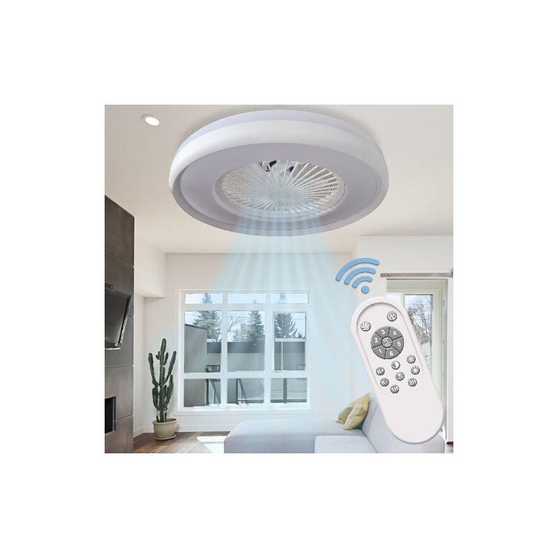 foto del prodotto maka ventilatore ultra silenzioso da soffitto con luce led dimmerabile 62 watt, 6 velocit pale invisibili motore 19 watt 220v ip20,