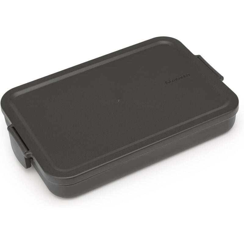 foto del prodotto make take lunch box flat spazio per panini coperchio con clip adatto per congelatore adatto per lavastoviglie nel microonde dark grey