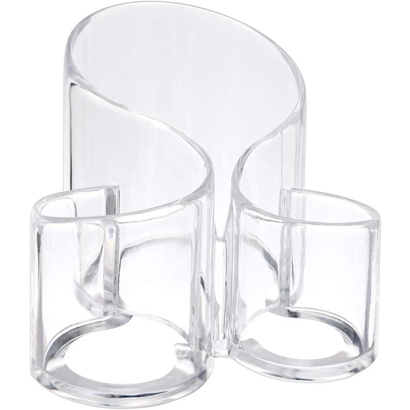 foto del prodotto makeup cosmetic storage box brush storage jar brush pen holder 3 compartments clear acrylic