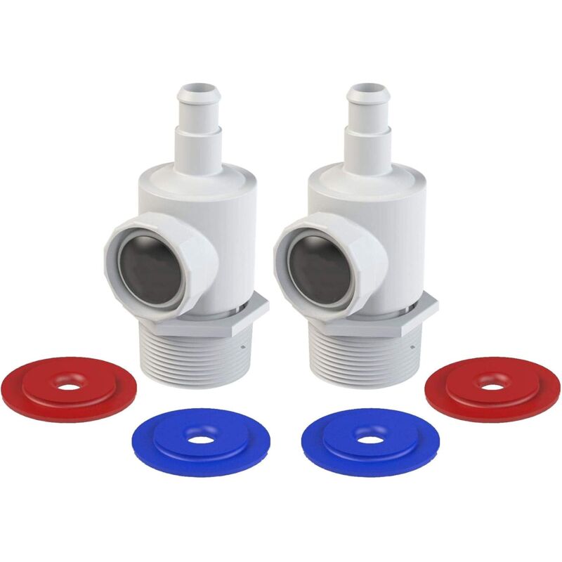 foto del prodotto makhoon 9 100 9001 uwf confezione da 2 connettori compatibili con raccordi universali di ricambio per pareti di piscine polaris zodiac 380, 280, 180