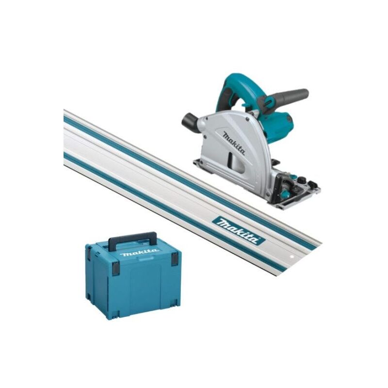 foto del prodotto makita 1300w 165mm sega circolare a tuffo in scatola mak pac guida 1400 mm sp6000j1