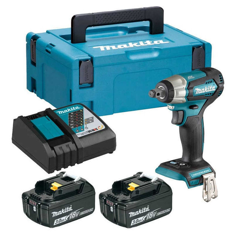 foto del prodotto makita 18 v li ion 3 ah 180 nm impact driver 2 batterie, caricabatterie, valigetta dtw181rfj