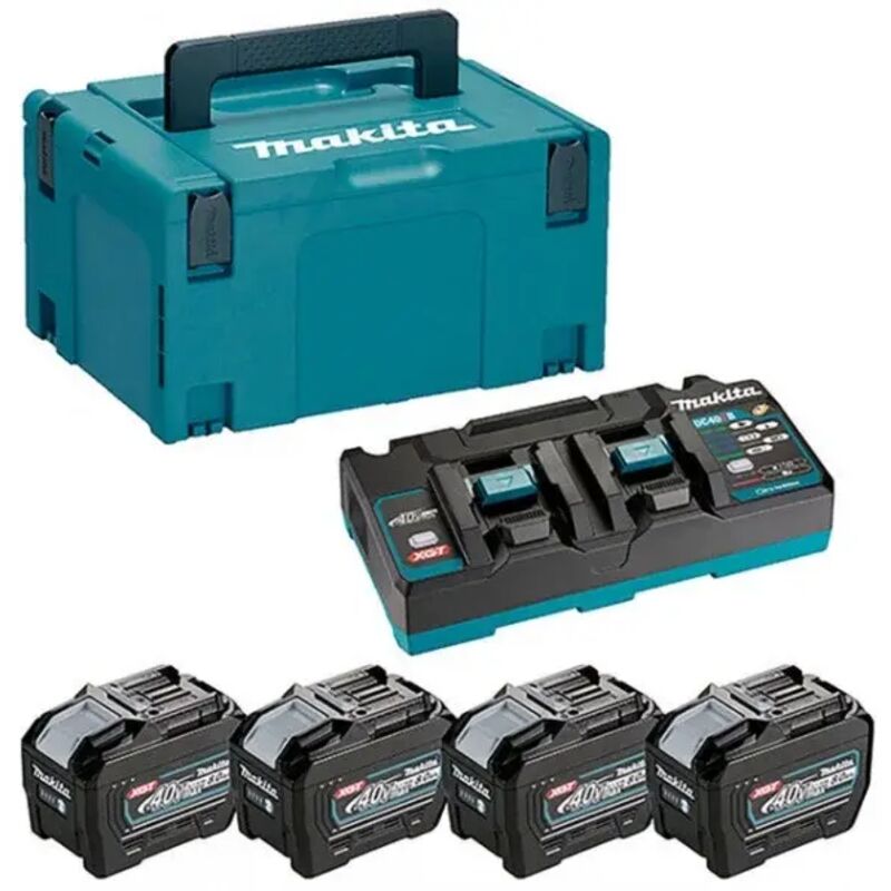 foto del prodotto makita 1910a8 3 kit energy xgt 40 v 4x8,0 ah con caricabatterie rapido doppio
