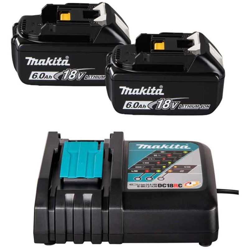 foto del prodotto makita 199480 6z kit energy 2pz bl1860 18v 6,0ah caricabatterie singolo rapido dc18rc