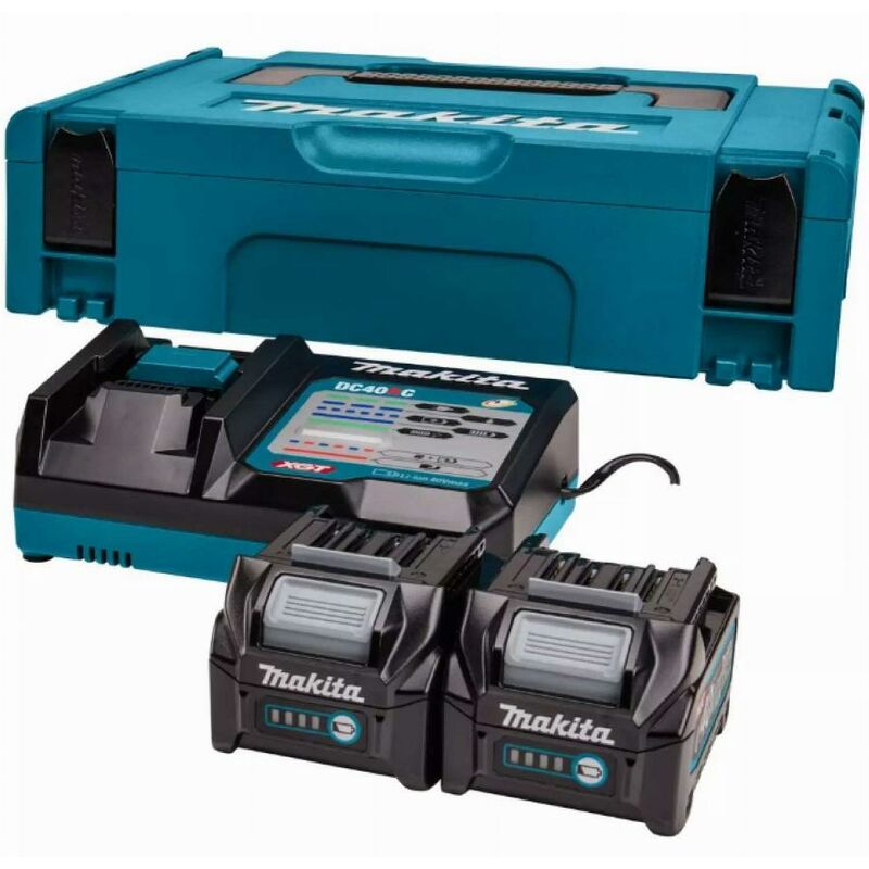 immagine 0 del prodotto makita 40v li ion max starter set 2 batterie 2,5 ah mbox 191v27 4