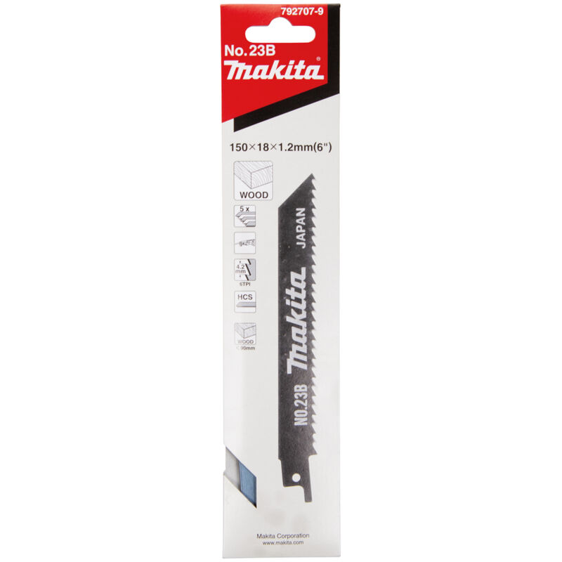 foto del prodotto makita 792707 9 lama sega diritta 150x1mm 6tpi hcs legno 5pz