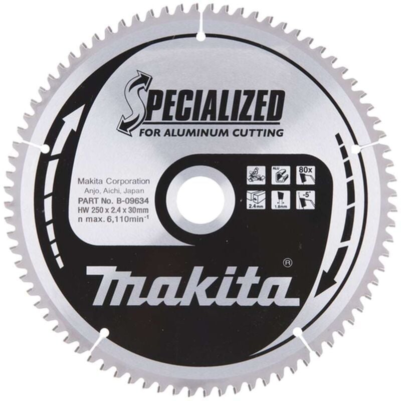 foto del prodotto makita accessori lama per sega circolare per alluminio 250x30 mm, 80 denti b 33308