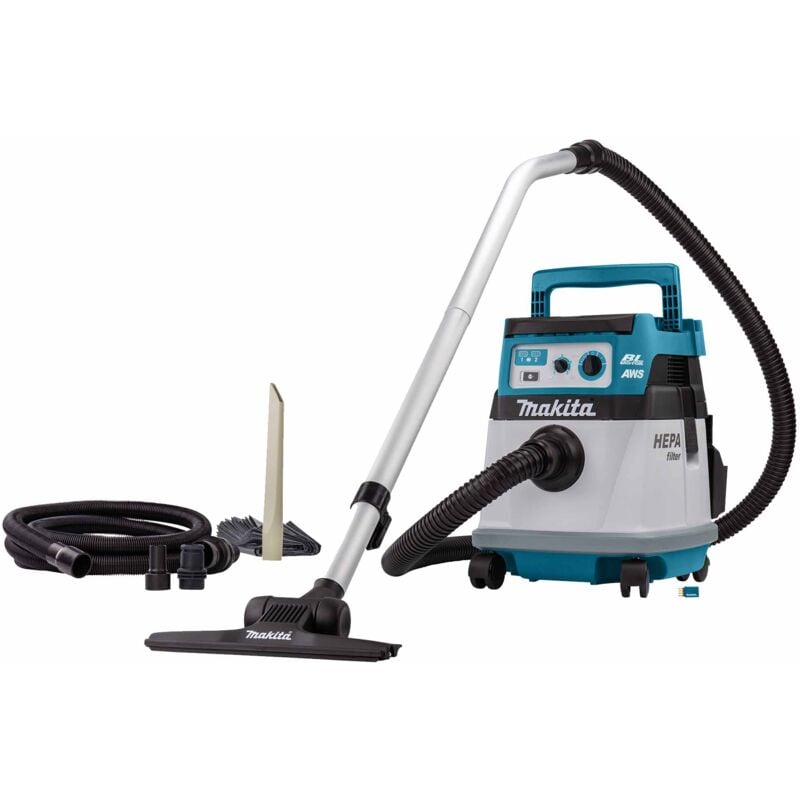 foto del prodotto makita aspiratore a batteria 15l 2x18v dry dvc157lzx3 senza batteria, senza caricabatterie 