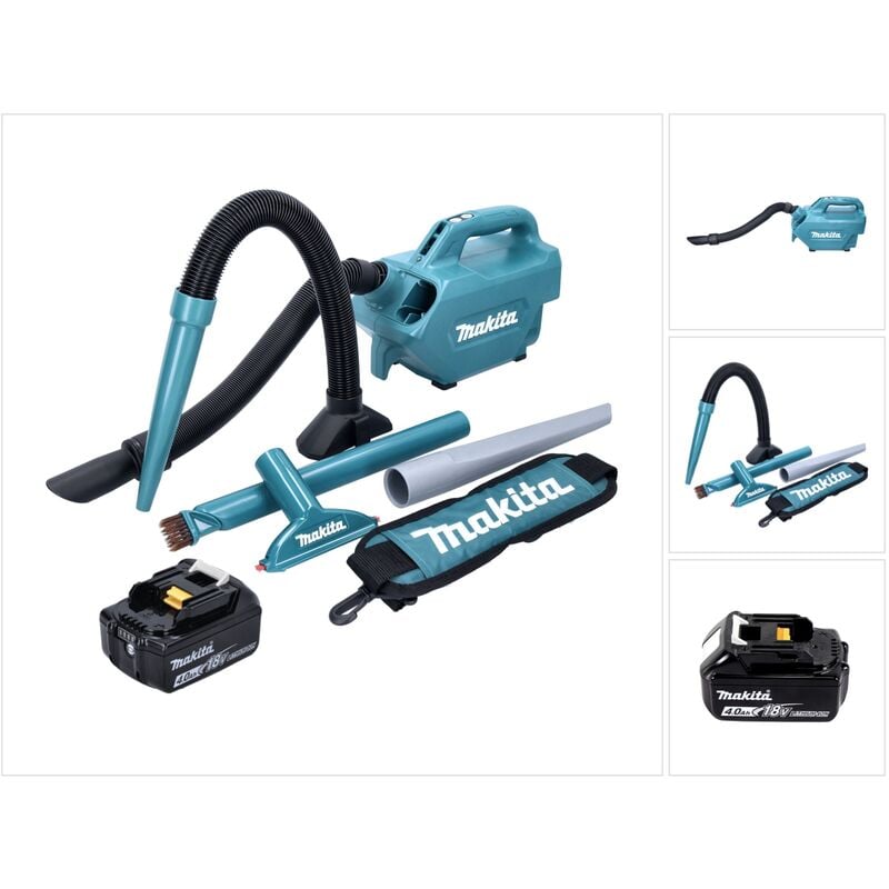 foto del prodotto makita aspiratore a batteria dcl 184 m1 18 v 54 mbar 0,5 l 1x batteria 4,0 ah senza caricabatterie