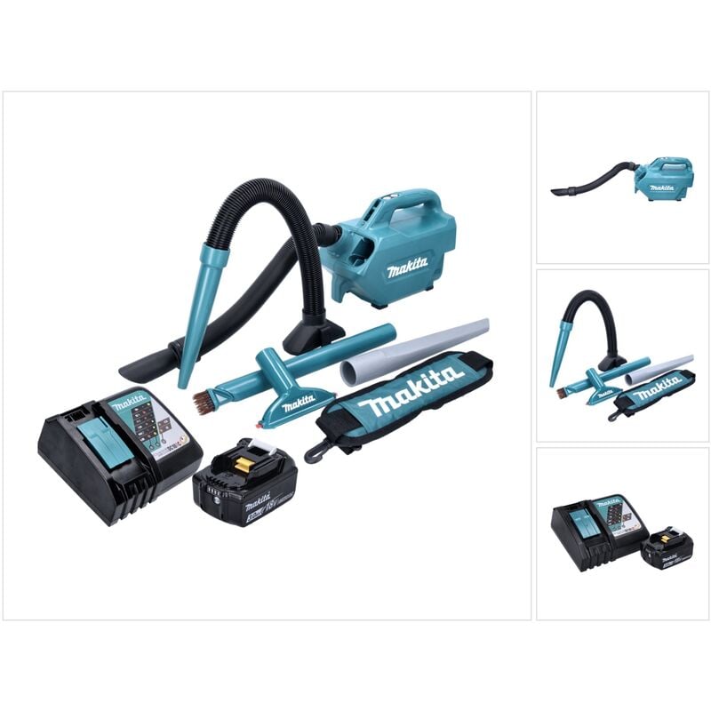 foto del prodotto makita aspiratore a batteria dcl 184 rf1 18 v 54 mbar 0,5 l 1x batteria 3,0 ah caricabatterie