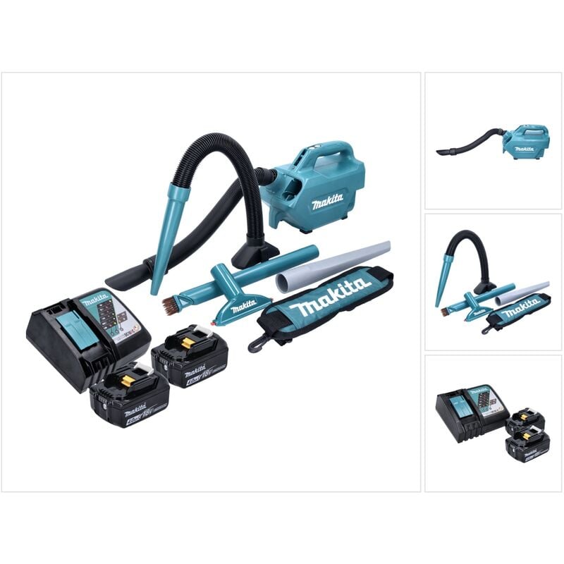 foto del prodotto makita aspiratore a batteria dcl 184 rm 18 v 54 mbar 0,5 l 2x batteria 4,0 ah caricabatterie