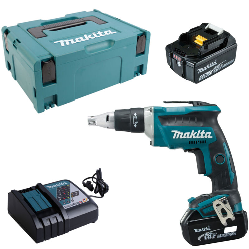 foto del prodotto makita avvitatore a batteria 18v dfs452rtj con 2x 5,0 ah caricabatterie in macpac