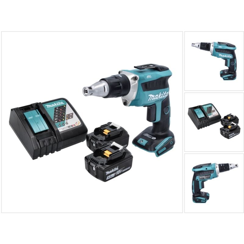 foto del prodotto makita avvitatore a batteria senza spazzole dfs 452 rt 18 v 2 batterie da 5,0 ah caricabatterie