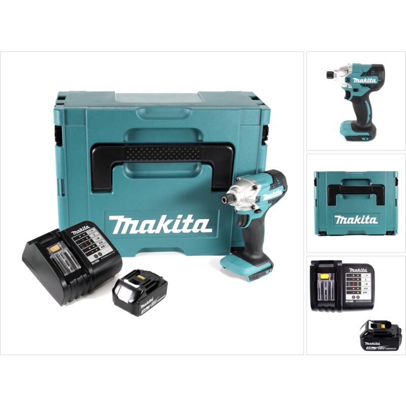 foto del prodotto makita avvitatore a impulsi a batteria dtd 156 sf1j 18v 155nm 1x batteria ricaricabile 3.0ah caricabatterie makpac