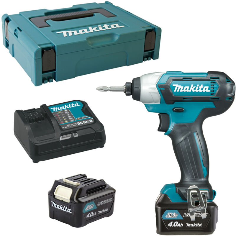 foto del prodotto makita avvitatore a impulsi a batteria td110dsmj 10,8v 2x batterie 4,0 ah caricabatterie in makpac