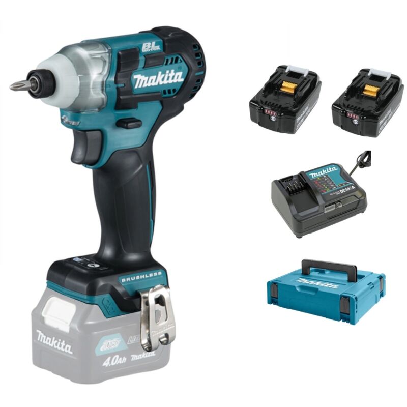 foto del prodotto makita avvitatore a percussione 12 v cxt li ion 4 ah 135 nm 2 batterie, caricabatterie, scatola td111dsmj