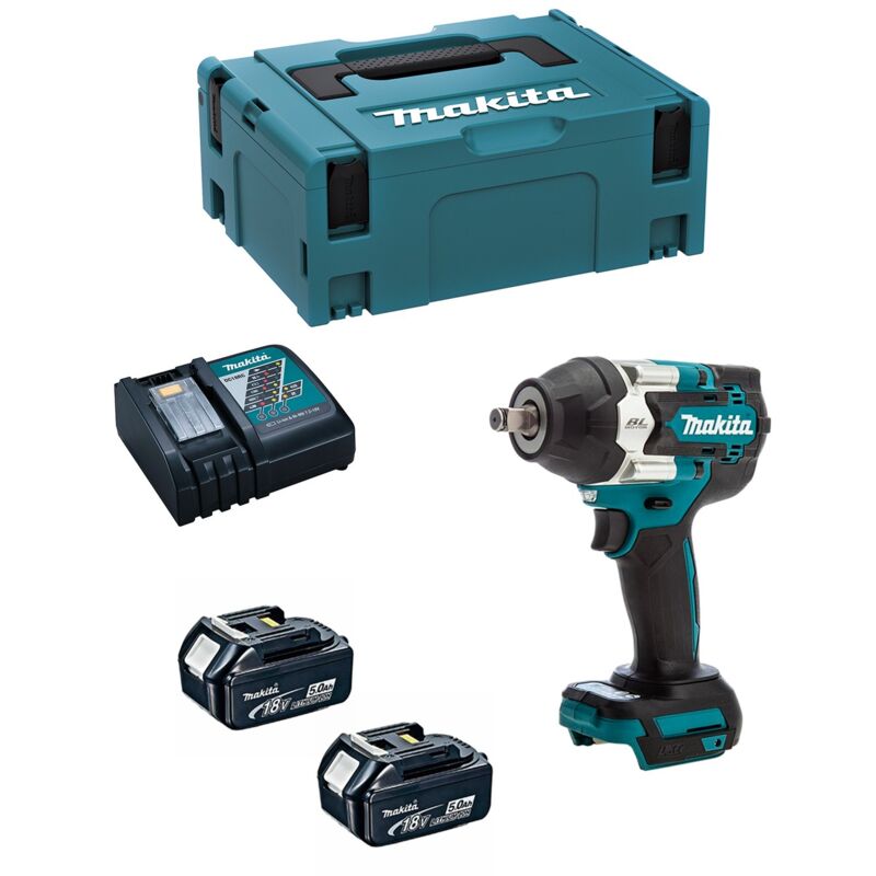 foto del prodotto makita avvitatore ad impulsi dtw700rtj 2 x 5,0 ah dc18rc makpac 2 
