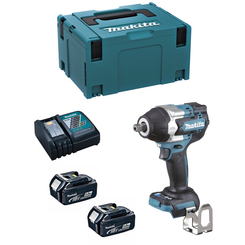 foto del prodotto makita avvitatore ad impulsi dtw701rtj 2 x 5,0 ah dc18rc makpac 3 