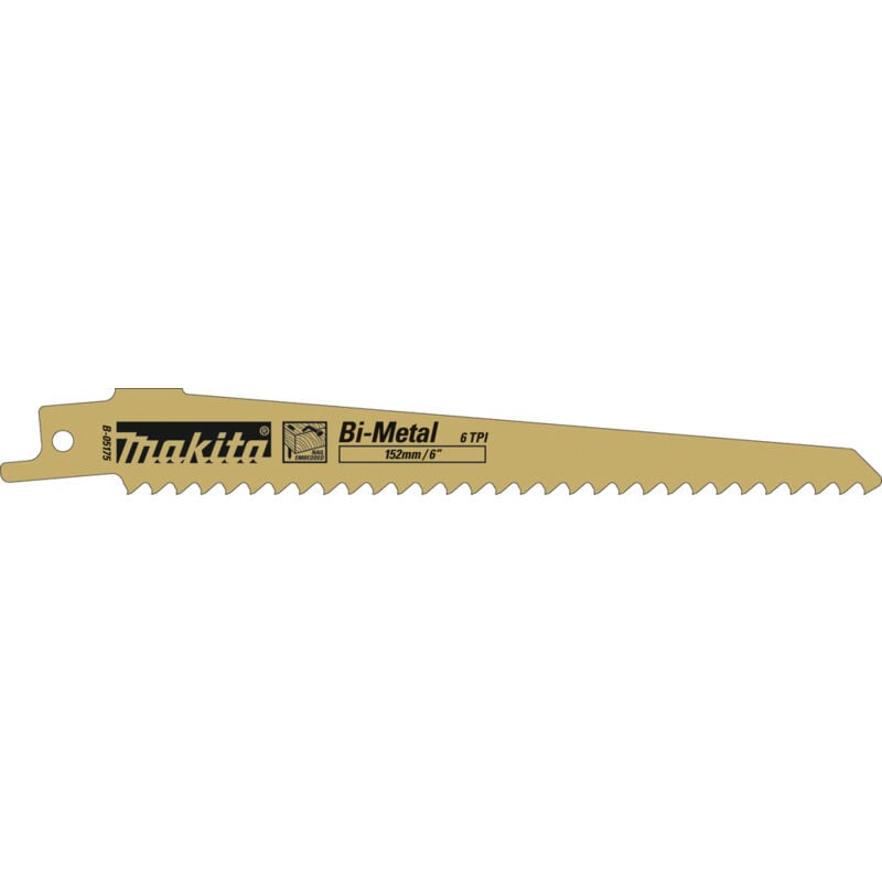 foto del prodotto makita b 05157 lama sega diritta 152x1,25mm 6tpi bim legno chiodato 5pz