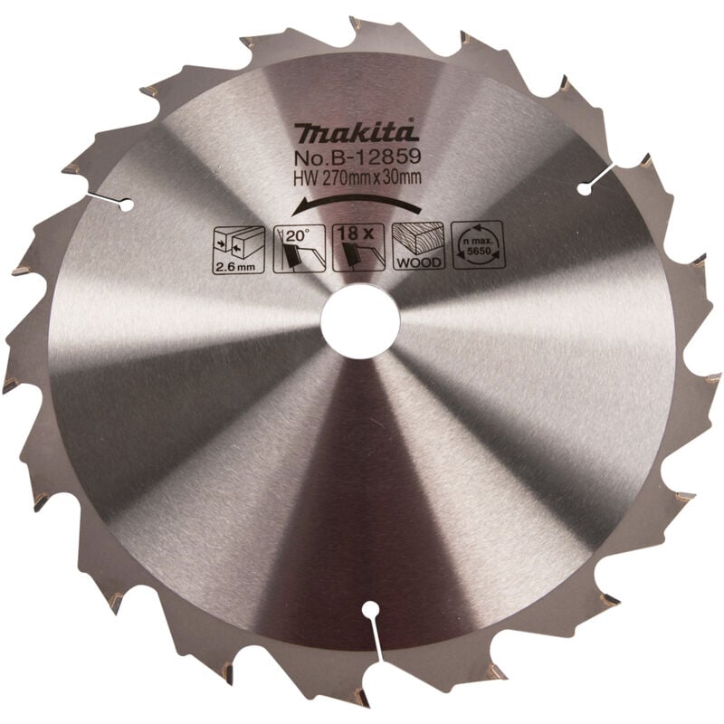 foto del prodotto makita b 12859 lama sega circolare standard t.c.t. 270x30mm legno 18t