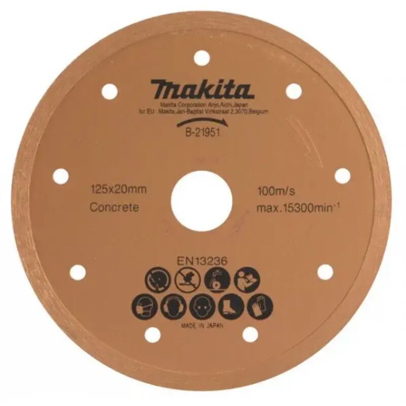foto del prodotto makita b 21951 disco diamantato ad umido 125x20 mm corona continua