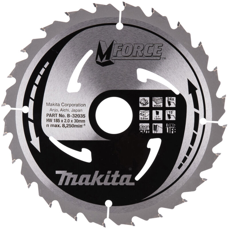 foto del prodotto makita b 32035 lama sega circolare makforce t.c.t. 185x30mm 24t legno