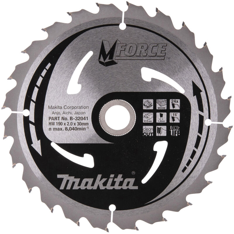 foto del prodotto makita b 32041 lama sega circolare makforce t.c.t. 190x30mm 24t legno