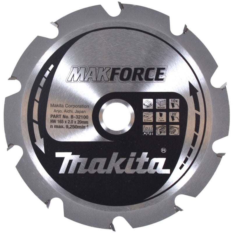 foto del prodotto makita b 32100 lama sega circolare makforce t.c.t. 165x20mm 10t legno